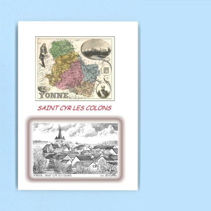 Cartes Postales impression Noir avec dpartement sur la ville de ST CYR LES COLONS Titre : vue