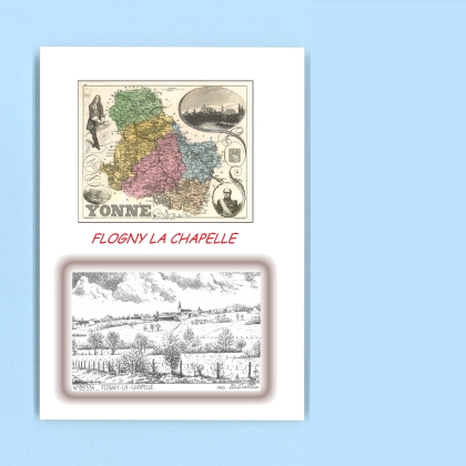Cartes Postales impression Noir avec dpartement sur la ville de FLOGNY LA CHAPELLE Titre : vue