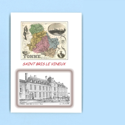 Cartes Postales impression Noir avec dpartement sur la ville de ST BRIS LE VINEUX Titre : mairie