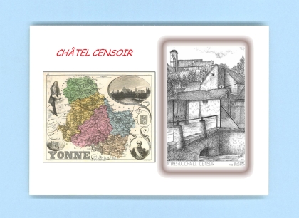 Cartes Postales impression Noir avec dpartement sur la ville de CHATEL CENSOIR Titre : vue