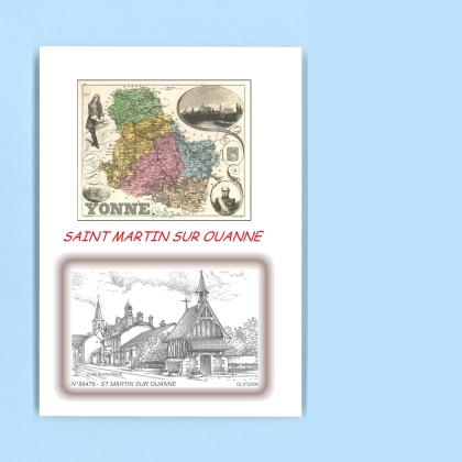Cartes Postales impression Noir avec dpartement sur la ville de ST MARTIN SUR OUANNE Titre : vue