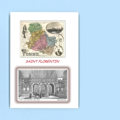 Cartes Postales impression Noir avec dpartement sur la ville de ST FLORENTIN Titre : jube de l eglise