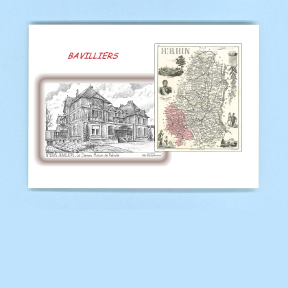 Cartes Postales impression Noir avec dpartement sur la ville de BAVILLIERS Titre : le chenois maison de retraite