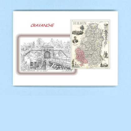 Cartes Postales impression Noir avec dpartement sur la ville de CRAVANCHE Titre : fort du salbert