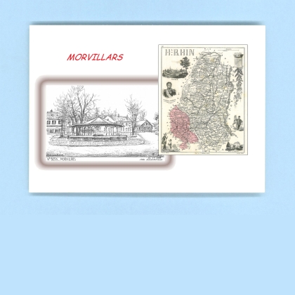 Cartes Postales impression Noir avec dpartement sur la ville de MORVILLARS Titre : vue