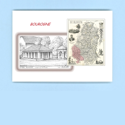 Cartes Postales impression Noir avec dpartement sur la ville de BOUROGNE Titre : lavoir du XIXeme siecle