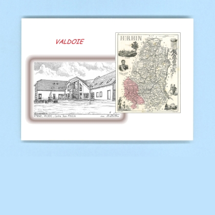 Cartes Postales impression Noir avec dpartement sur la ville de VALDOIE Titre : centre jean moulin