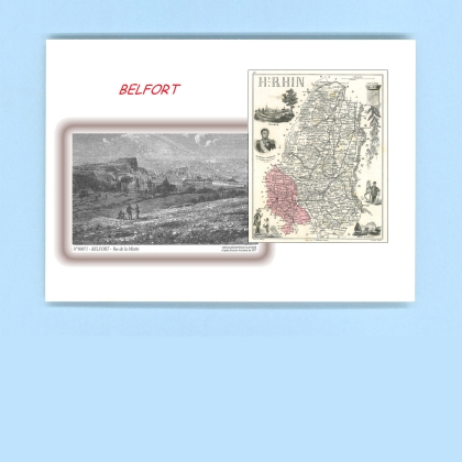Cartes Postales impression Noir avec dpartement sur la ville de BELFORT Titre : vue de la miotte