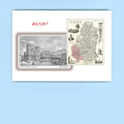Cartes Postales impression Noir avec dpartement sur la ville de BELFORT Titre : guerre de 1870