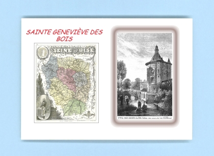 Cartes Postales impression Noir avec dpartement sur la ville de STE GENEVIEVE DES BOIS Titre : chateau