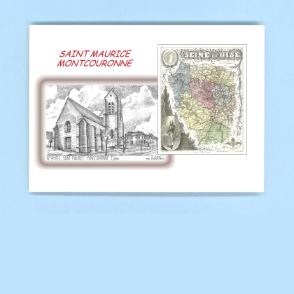 Cartes Postales impression Noir avec dpartement sur la ville de ST MAURICE MONTCOURONNE Titre : eglise