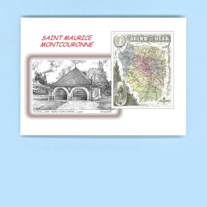 Cartes Postales impression Noir avec dpartement sur la ville de ST MAURICE MONTCOURONNE Titre : lavoir