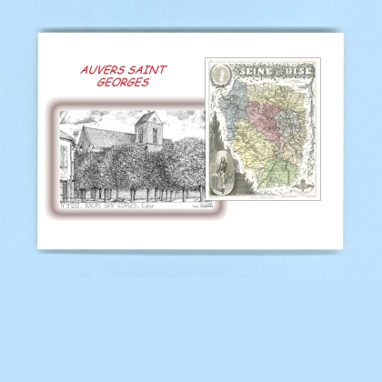 Cartes Postales impression Noir avec dpartement sur la ville de AUVERS ST GEORGES Titre : eglise