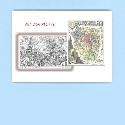 Cartes Postales impression Noir avec dpartement sur la ville de GIF SUR YVETTE Titre : vue