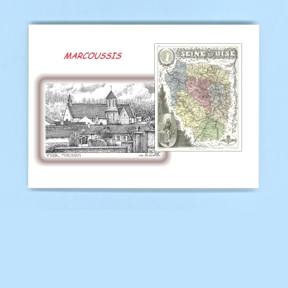 Cartes Postales impression Noir avec dpartement sur la ville de MARCOUSSIS Titre : vue