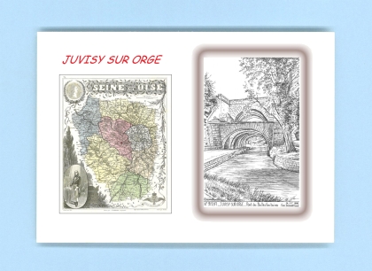 Cartes Postales impression Noir avec dpartement sur la ville de JUVISY SUR ORGE Titre : pont des belles fontaines