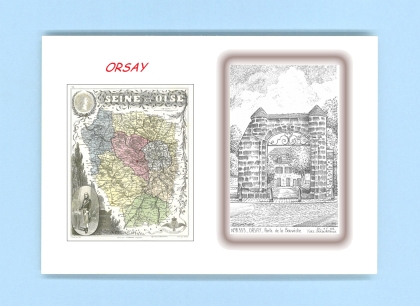 Cartes Postales impression Noir avec dpartement sur la ville de ORSAY Titre : porte de la bouveche