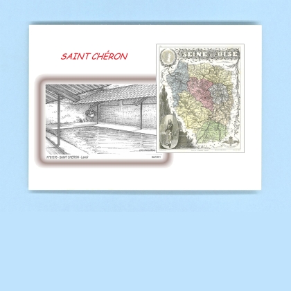 Cartes Postales impression Noir avec dpartement sur la ville de ST CHERON Titre : lavoir