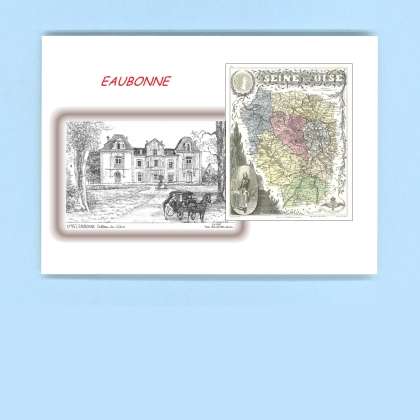 Cartes Postales impression Noir avec dpartement sur la ville de EAUBONNE Titre : chateau des cedres