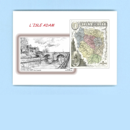 Cartes Postales impression Noir avec dpartement sur la ville de L ISLE ADAM Titre : pont cabouillet