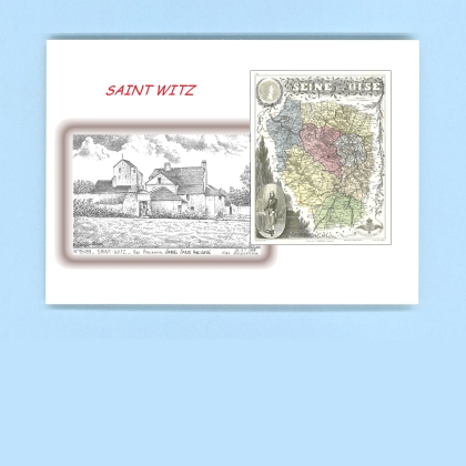 Cartes Postales impression Noir avec dpartement sur la ville de ST WITZ Titre : vue ancienne (d apres ca)