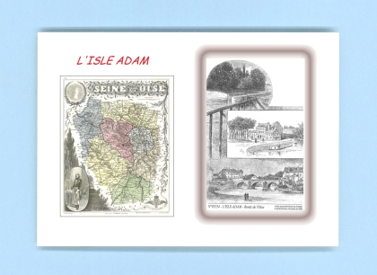 Cartes Postales impression Noir avec dpartement sur la ville de L ISLE ADAM Titre : bords de l oise