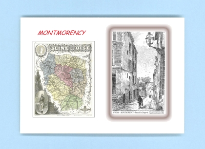 Cartes Postales impression Noir avec dpartement sur la ville de MONTMORENCY Titre : rue de la lingerie