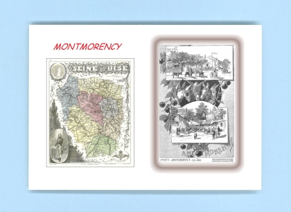 Cartes Postales impression Noir avec dpartement sur la ville de MONTMORENCY Titre : les anes