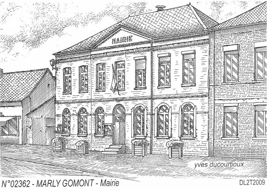 Cartes postales MARLY GOMONT - mairie