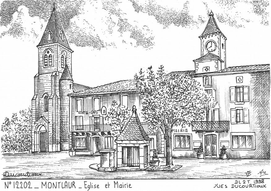 Cartes postales MONTLAUR - glise et mairie