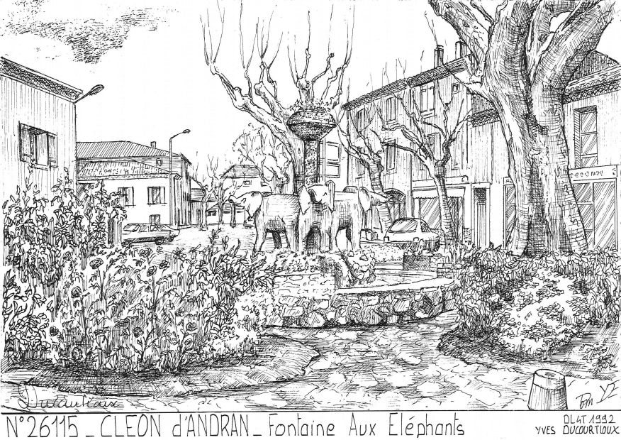 Souvenirs CLEON D ANDRAN - fontaine aux lphants