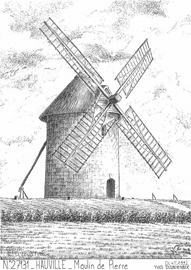 Souvenirs HAUVILLE - moulin de pierre