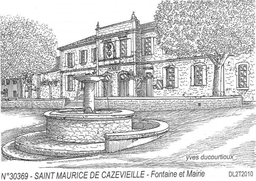 Cartes postales ST MAURICE DE CAZEVIEILLE - fontaine et mairie