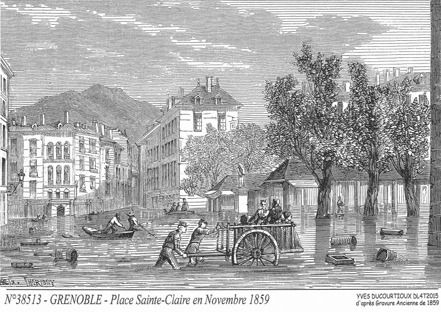 Cartes postales GRENOBLE - place ste claire en nov 1859