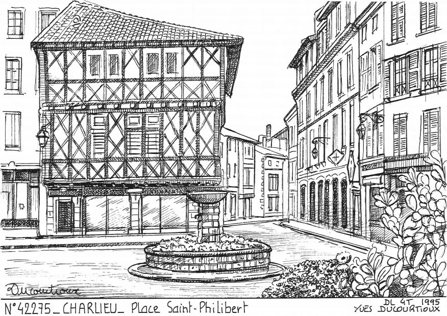 Cartes postales CHARLIEU - place st philibert