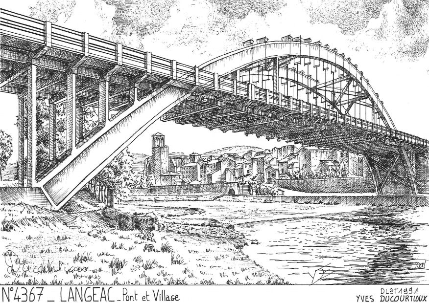 Cartes postales LANGEAC - pont et village