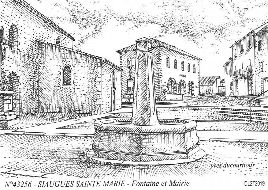Souvenirs SIAUGUES SAINTE MARIE - fontaine et mairie