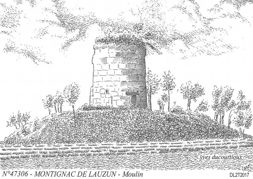 Cartes postales MONTIGNAC DE LAUZUN - moulin