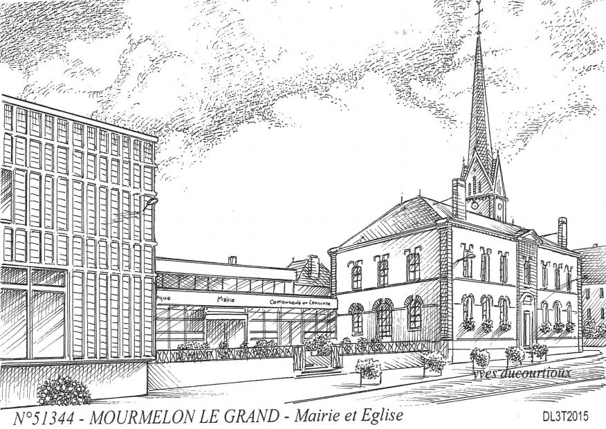 Cartes postales MOURMELON LE GRAND - mairie et glise