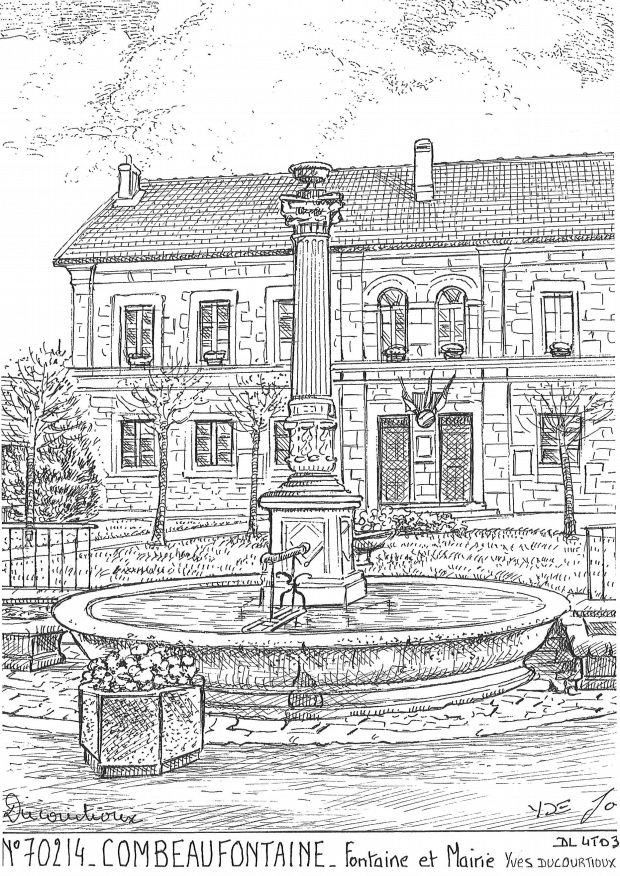 Souvenirs COMBEAUFONTAINE - fontaine et mairie
