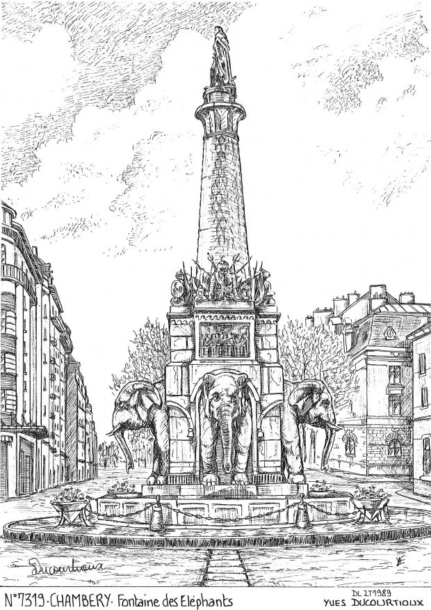 Souvenirs CHAMBERY - fontaine des lphants