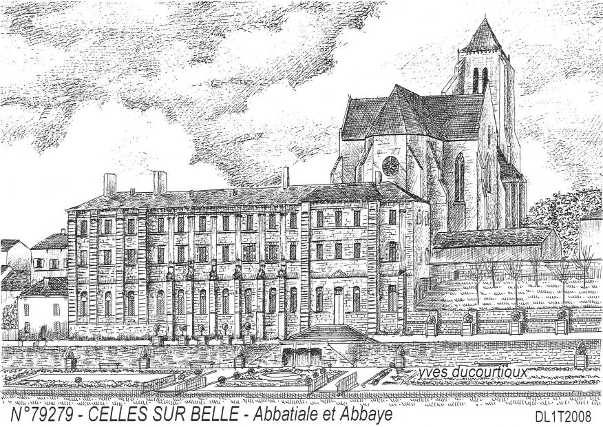 Cartes postales CELLES SUR BELLE - abbatiale et abbaye