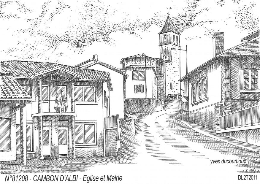 Cartes postales CAMBON D ALBI - glise et mairie