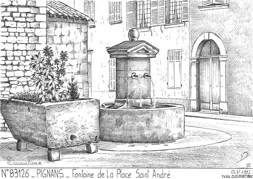 Cartes postales PIGNANS - fontaine de la place st andr