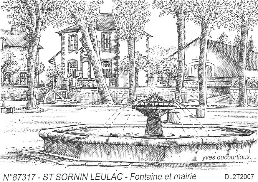 Souvenirs ST SORNIN LEULAC - fontaine et mairie