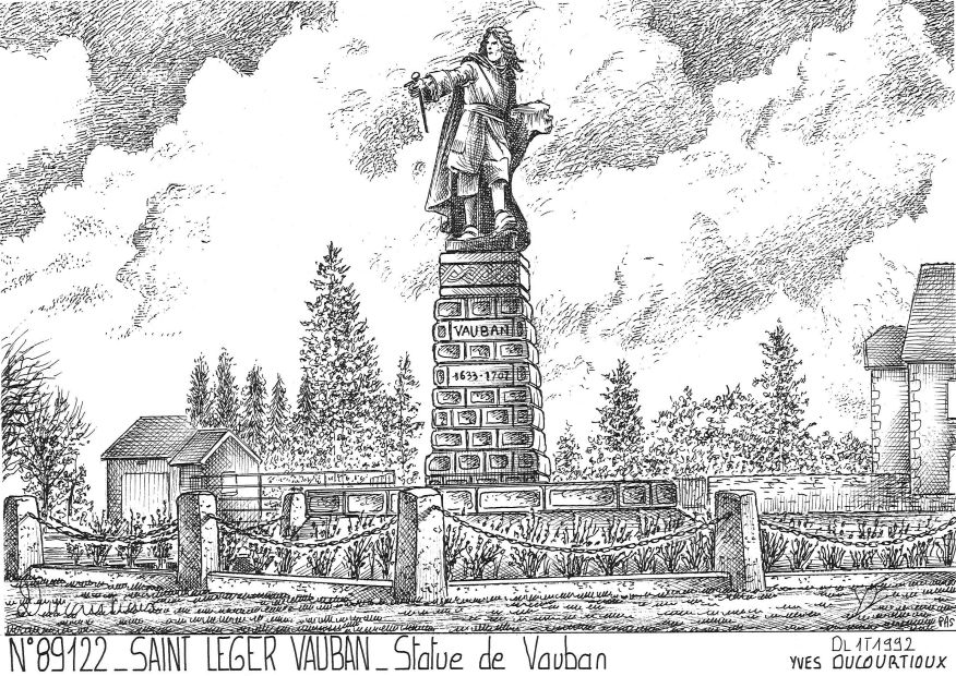 Cartes postales ST LEGER VAUBAN - statue de vauban