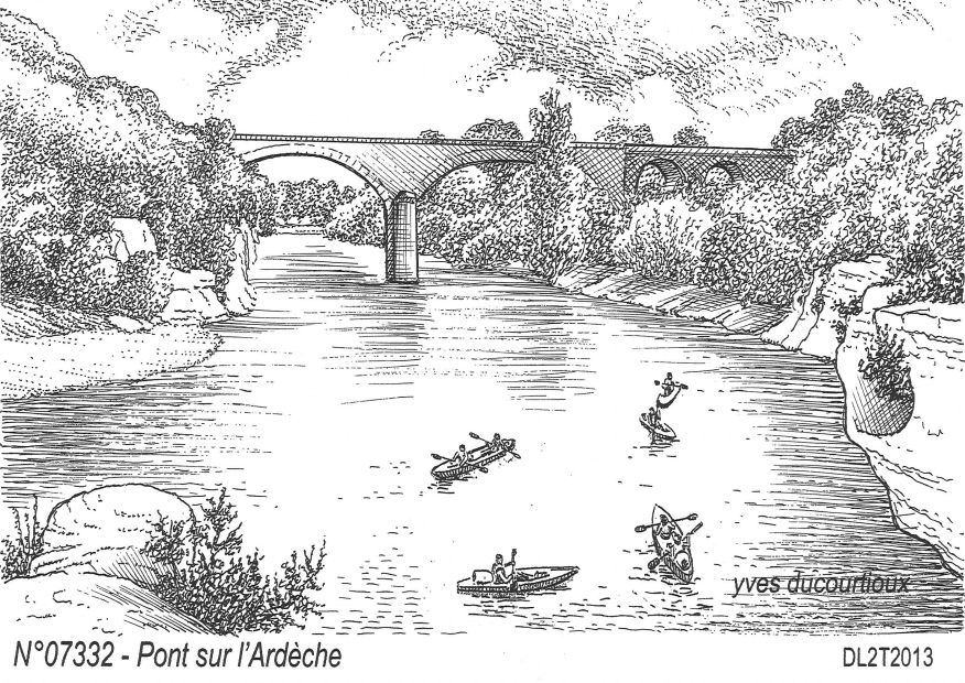 N 07332 - PRADONS - pont sur l ardèche