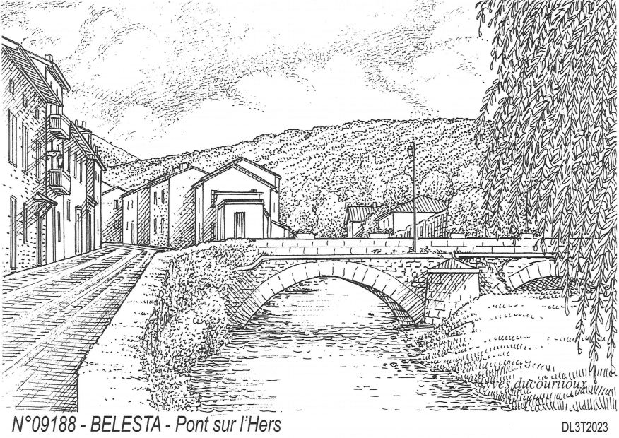 N 09188 - BELESTA - pont sur l hers