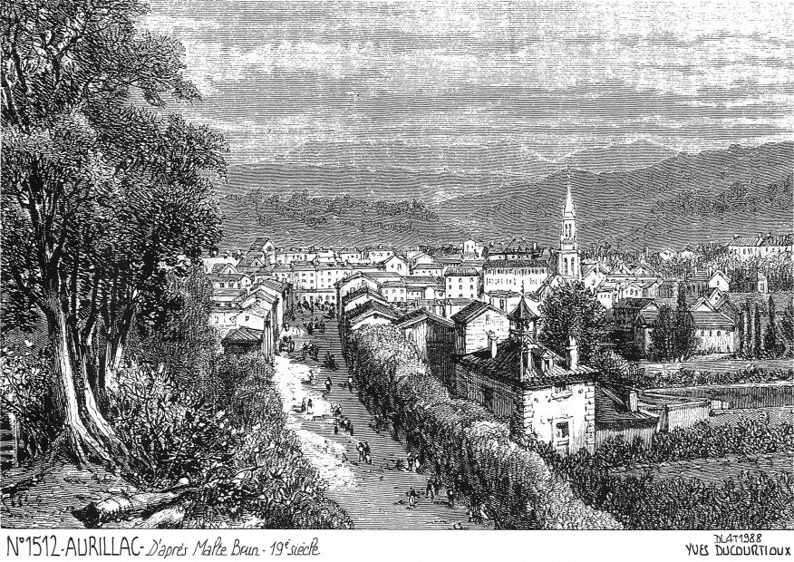 N 15012 - AURILLAC - vue (d'aprs gravure ancienne)