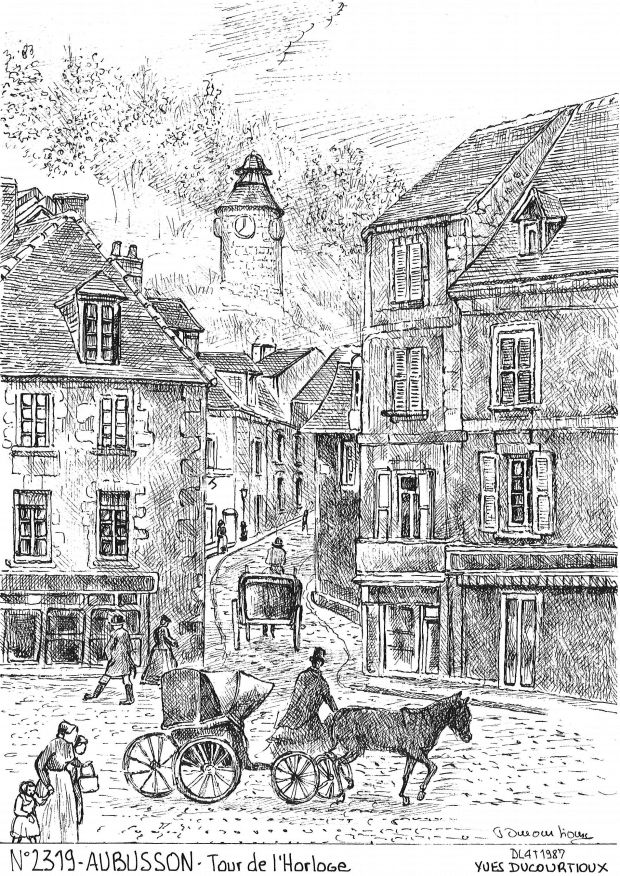 N 23019 - AUBUSSON - tour de l horloge